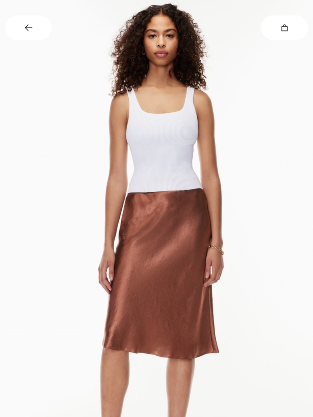 Aritzia Babaton Slip Satin Midi Skirt